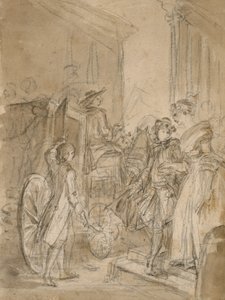 The Departure by Coach, c.1780-89 af Jean Honore Fragonard