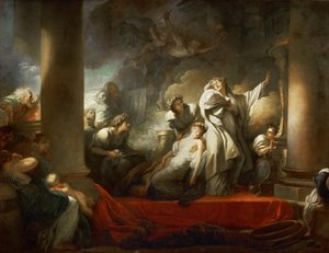 Ypperstepræsten Coresus ofrer sig selv for at redde Callirhoe af Jean Honore Fragonard