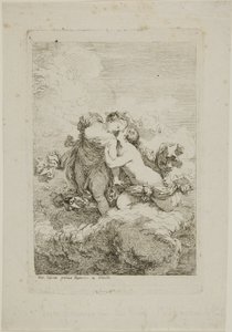 To kvindefigurer på en sky af Jean Honore Fragonard
