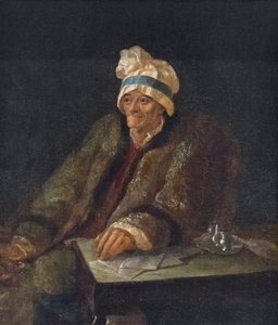 Portræt af Voltaire (olie på lærred)