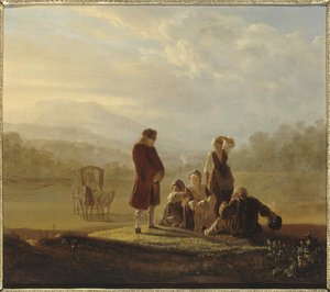 Voltaire og bønderne i Ferney, ca 1770.