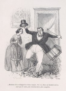 ...Glad for at slippe afsted med det så billigt. fra Menneskelivets små elendighed, 1843. af Jean Ignace Isidore Gérard