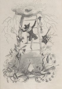 Illustration i Jerome Paturot, af Louis Reybaud, Paris, 1846, ca. 1846. af Jean Ignace Isidore Gérard