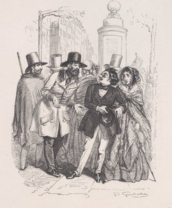 Man ville kunne give dig skylden i tre år, hvis du tabte hatten. fra den lille M..., 1843. af Jean Ignace Isidore Gérard