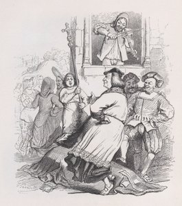 The Fiddler of Meudon fra The Complete Works of Béranger, 1836. af Jean Ignace Isidore Gérard