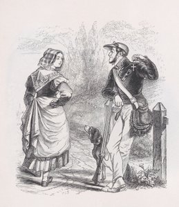 Jægeren og mælkepigen fra Bérangers komplette værker, 1836. af Jean Ignace Isidore Gérard