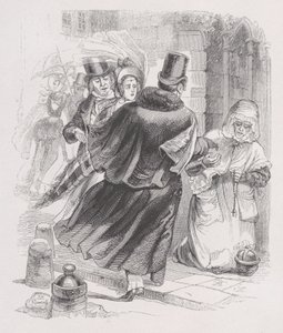 Den fattige kvinde fra The Complete Works of Béranger, 1836. af Jean Ignace Isidore Gérard