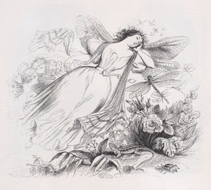 Sylfen fra The Complete Works of Béranger, 1836. af Jean Ignace Isidore Gérard