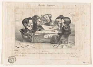 Karikatur af franske censorer Censorer (titel på objekt) Parisiens Picturesques (serietitel på objekt) af Jean Ignace Isidore Gérard Grandville