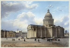 Le Pantheon - i "Walk in Paris and its environments", designet af Jacottet og Benoist, ca. 1840