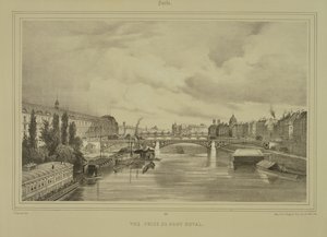 Udsigt over Pont Royal, udgivet af Auguste Bry