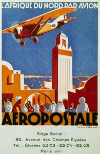 Aeropostale (luftpost), luftforbindelser med Nordafrika, billboard, Frankrig af Jean Jacquelin