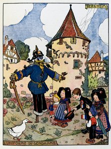 Alsace Tid; Gendarmens uniform i Bergheim;