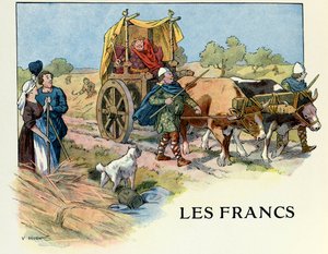 Historien om Alsace fortæller børnene af onkel Hansi af Jean Jacques Waltz dit Hansi (1873-1951), privat samling: Frankerne, dovne konge; Opmærksomhed! Brug af dette værk kan være underlagt en anmodning om tredjepartsgodkendelse eller yderligere gebyrer