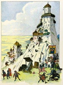 Historien om Alsace fortæller børnene af onkel Hansi af Jean Jacques Waltz dit Hansi (1873-1951), privat samling: Siege du chateau D