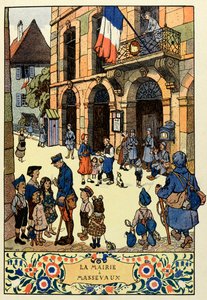 Trefarvet paradis ; Rådhuset i Massevaux 1918;