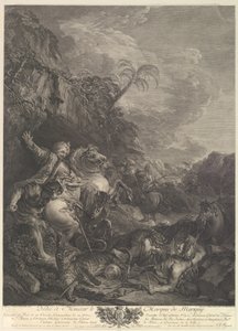 La Chasse au Tigre The Tiger Chase, 18th century. dani af Jean Jacques Flipart