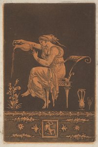 Ung draperet kvinde, siddende, vander en plante Ung draperet kvinde, siddende, vanding ..., ca. 1784.