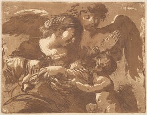 The Guardian Angel, i et album indeholdende Recueil de Compositions p..., 1782-1821. af Jean Jacques Lagrenee