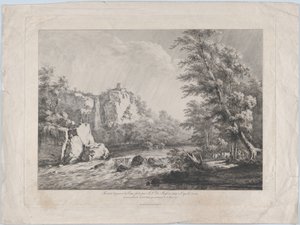 Birketræ revet op med rode af en storm, 1809. af Jean Jacques de Boissieu