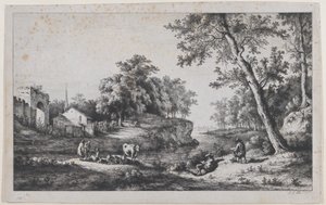 Landskab ved Ambronay, 1796. af Jean Jacques de Boissieu