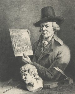Selvportræt med køer, 1796. af Jean Jacques de Boissieu