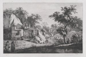 Den Lille Eremitage, 1793. af Jean Jacques de Boissieu