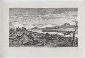 Udsigt over Madrid-slottet, nær Paris, 1764. af Jean Jacques de Boissieu