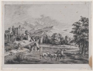 Udsigt over Vesta-templet, 1774. af Jean Jacques de Boissieu