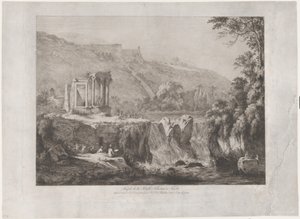 Udsigt over Temple of the Tiburtine Sibyl, 1809.