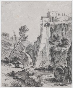 Vandfald efter Breenberg, 1764. af Jean Jacques de Boissieu