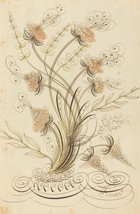 Kalligrafiske blomster af Jean Joseph Bernard called Bernard de Paris