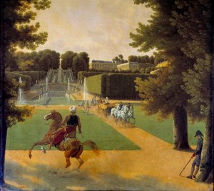 Gåturen i parken Saint Cloud Painting af Joseph Bidault (1758-1846) 1808 Paris, Musee Marmottan