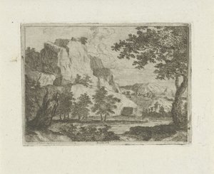 Rock i et flodlandskab af Jean Joseph Hanson
