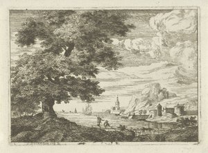 Forsvarsmur ved en kyst af Jean Joseph Hanson
