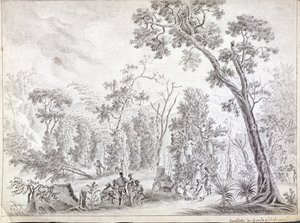 Høst nelliker i La Reunion, begyndelsen af det nittende århundrede af Jean Joseph Patu de Rosemont