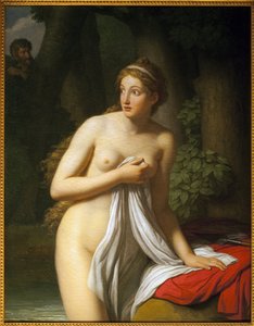 Overraskende nymfe. Maleri af Jean Joseph Taillasson (1745-1809), Olie på lærred. Fransk kunst fra det 18. århundrede. Toulouse Fine Arts Museum.