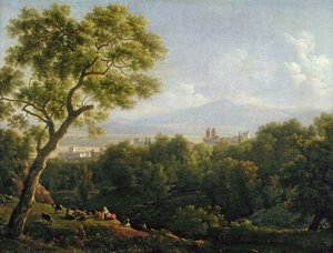 Udsigt over Frascati (olie på lærred) af Jean Joseph Xavier Bidauld