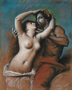 Antipe og Jupiter (kul og farveblyant på papir) af Jean Jules Antoine Lecomte du Nouy