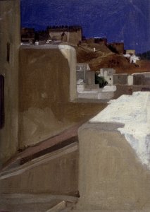 Udsigt over kasbahen (kasbah) fra min terrasse af Lecomte du Nouy (1842-1923), Tangier af Jean Jules Antoine Lecomte du Nouy