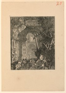 Saint-Francois (?) i et landskab af ruiner af Jean Laurent Legeay