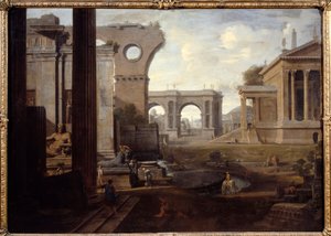 Gamle ruiner. Maleri af Jean Lemaire (1598 - 1659)
