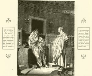 Two Augurs, præster i det antikke Rom (gravering)