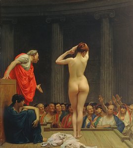 Et romersk slavemarked af Jean Leon Gerome