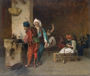 Cafe House, Cairo Casting Bullets, 1884 eller tidligere. af Jean Leon Gerome