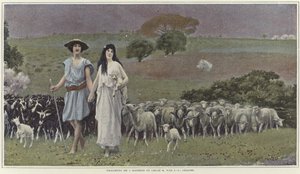Daphnis og Chloe af Jean Leon Gerome af Jean Leon Gerome