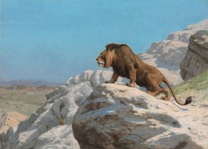 Løve på vagten af Jean Leon Gerome