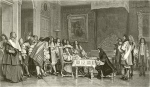 Moliere til morgenmad med Louis XIV (dybtryk) af Jean Leon Gerome