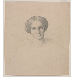 Portræt af en kvindes hoved, 1800-tallet. af Jean Leon Gerome