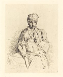 Siddende Araber med Pibe af Jean Leon Gerome